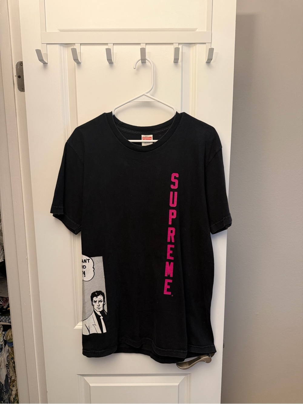 Supreme Black Tee with Red Tag Logo